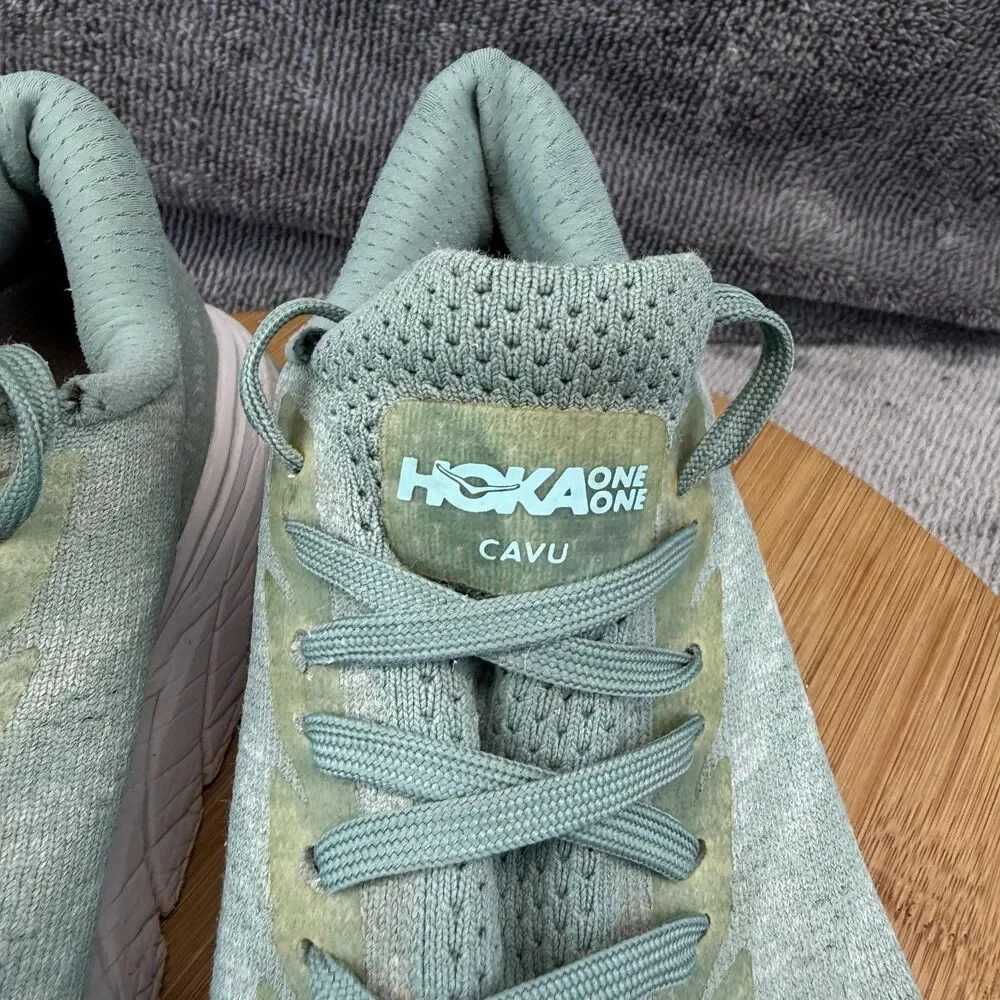Hoka One One Cavu Shoes Womens Size 7.5 Green Mesh Running Training Sneakers